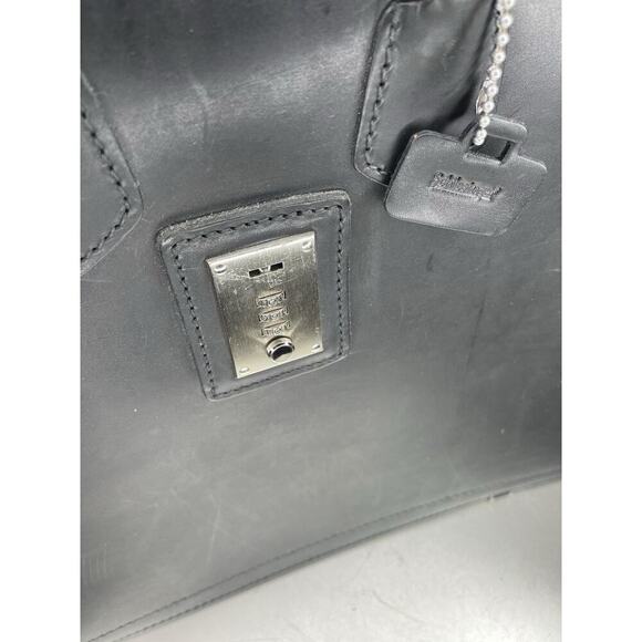 Schlesinger Black Smooth Leather Lawyer Briefcase Buckle & Combination Lock - Picture 6 of 10